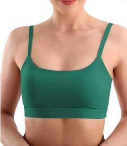 Bandeau Sports Bra Tank Top with Built in Bra No Underwire Removable Pads - Picture 1 of 3