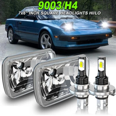 Pair 5x7 7x6 Hi/Lo Beam LED Headlight for For Toyota MR2 1985-1995 Corolla 81-92 - Image 1 of 4
