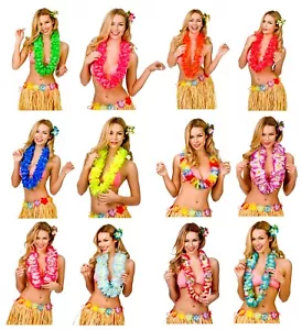 Hawaiian Lei Hula Flower Leis Fancy Dress Accessory Summer Party also Hair Clips - Picture 1 of 17