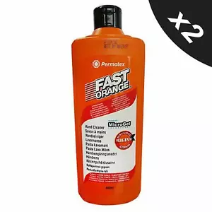 2x Permatex Fast Orange Hand Cleaner Pumice Lotion Workshop Garage Scrub 440ml - Picture 1 of 7