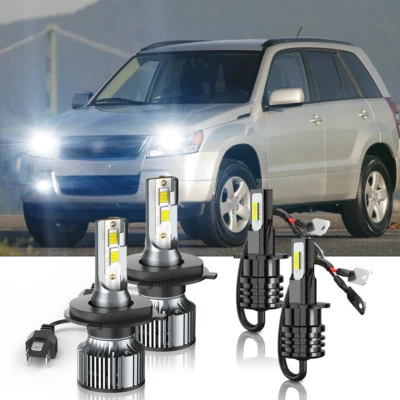 Combo de 4 faros LED altos bajos antiniebla para Suzuki XL-7 2002-2005 6500K Foto 1 de 4