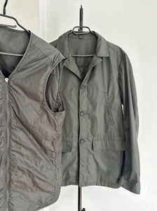 AUTH! PRADA coat with removable vest / gilet lining dark green SZ52 - Picture 1 of 16
