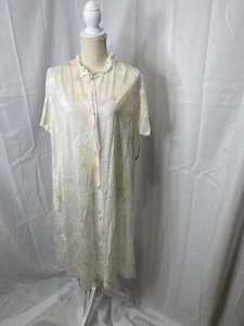 NWT Vintage Lorraine Blanco Floral Botón Up Noche Vestido de Noche Mujer Tamaño Grande - Imagen 1 de 10