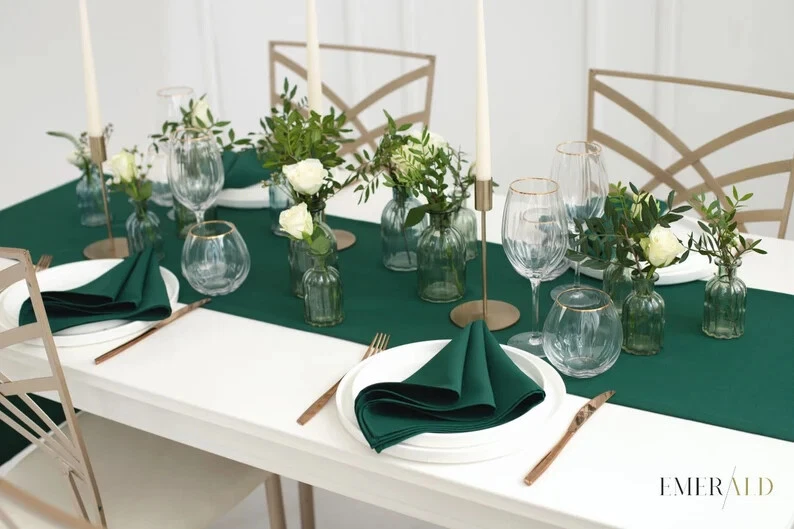 Dark Green 50 Piece Napkins Handcrafted Family Event Table Decor for Home Decor - Image 1 of 3