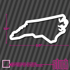 North Carolina State Outline - SMALL 2" x 1" Set of 4 - vinyl decal sticker NC - Picture 1 of 1