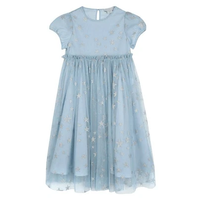 NWT Stella Mc Cartney child light blue tulle dress with silver star Size 4 - Image 1 of 4