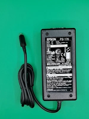 FUENTE DE ALIMENTACIÓN ORIGINAL EPSON 24V 2A PS-170 M122A 3 PINES NUEVA CAJA ABIERTA DE STOCK ANTIGUO Foto 1 de 4