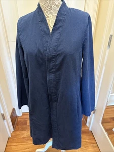 Eileen Fisher leichte Damenjacke indigoblau Denim Bio-Baumwolle 178 $ - Bild 1 von 20