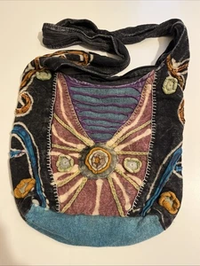 Borsa a tracolla RISING INTERNATIONAL Nepal borsetta ricamata con applicazioni patchwork - Foto 1 di 9