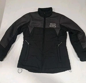 Womens Grunt Style Full Zip Black Softshell Jacket Medium Quilted Patriotic - Picture 1 of 8