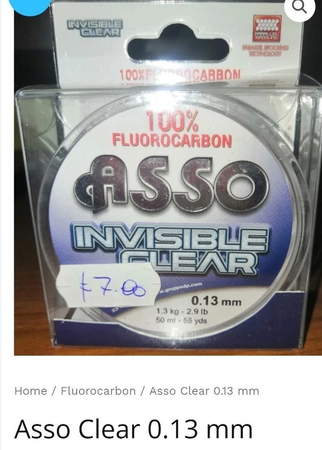  ASSO INVISIBLE CLEAR FLUOROCARBON 100% 50 MT. 0,13 MM - Immagine 1 di 1