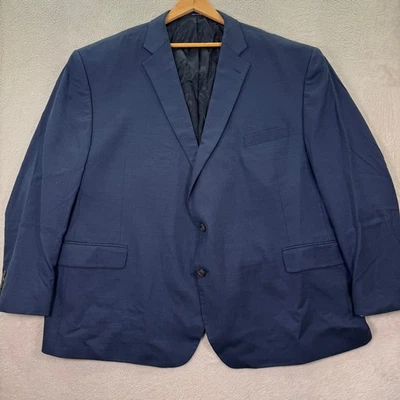 Stafford Big and Tall Travel Blue Wool Blend Blazer Mens 60R Sports Coat Preppy - Image 1 of 4