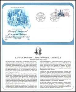 1983 Sweden Treaty 2043 Swedish FDC PCS Benjamin Franklin US Relations Stockholm - Bild 1 von 1