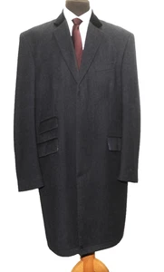 GREAT HAWES & CURTIS JERMYN STREET CUELLO TERCIOPELO ABRIGO ENCUBIERTO 46"" R AZUL MARINO - Imagen 1 de 13