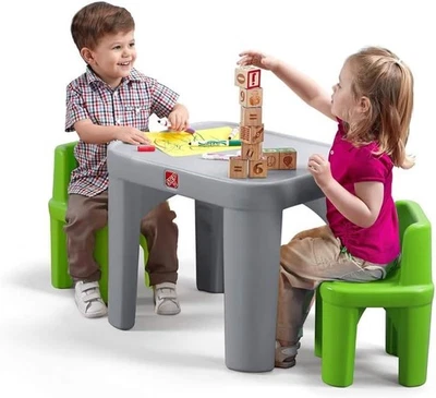 Juego de mesa y silla para niños Step2 Mighty My Size gris/verde para niños pequeños 2+ años Foto 1 de 4