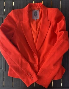 Juicy Couture Neon Orange/Red Blazer Jacket Size XS - Picture 1 of 3