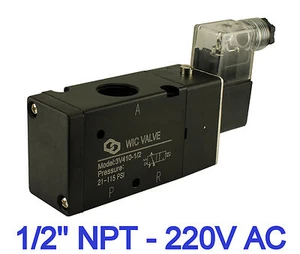 1/2" Zoll 3 Wege Luft Wegesteuerung Elektrisches Magnetventil 220V AC - Bild 1 von 2