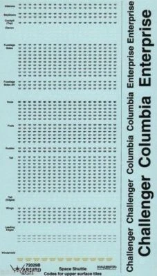 Warbird 1/72 Space Shuttle Tile Codes decals set 72029 x - Image 1 of 3