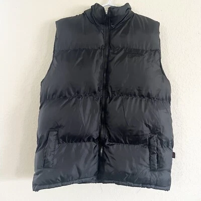 Brooklyn Xpress Down Vest Black Puffer Relaxed Coat Men’s Size XL Zip Pockets - Image 1 of 4