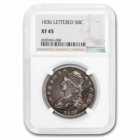 1836 Bust Half Dollar XF-45 NGC (Lettered Edge) - SKU#45186 Cover