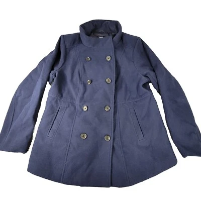 Abrigo Chaqueta Mujer Torrid Pea 2 XXL Azul Doble Pecho Abrigo Botón Cuello Simulado Foto 1 de 4