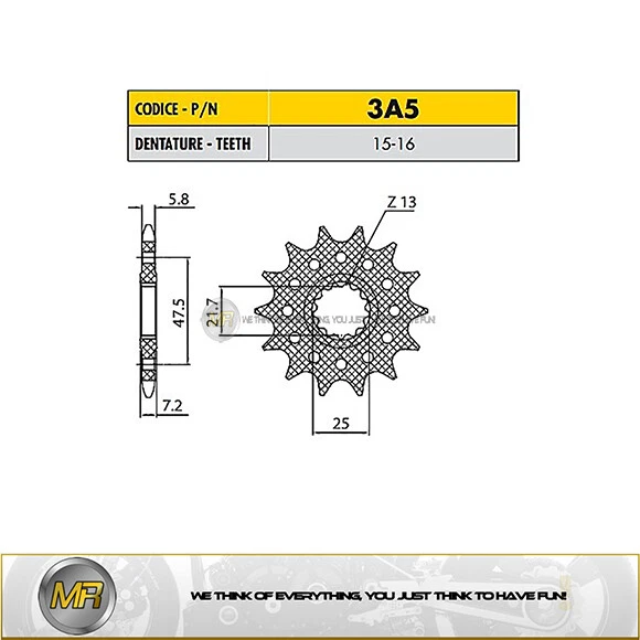 KAWASAKI ZX6R NINJA ABS 636 2013 2014 2015 2016 PIÑÓN PASO 520 CON 15 DIENTES Foto 1 de 1