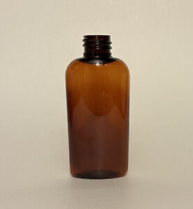 2 oz Amber PET Plastic Cosmo Oval Bottle - choose qty & cap style - FREE SHIP