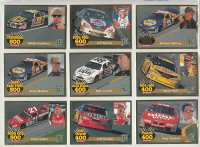 NASCAR ЛЕГЕНДЫ ЖУРНАЛ ГОНКИ (9) КАРТА ЗОЛОТО 22K ФОЛЬГА КОМПЛЕКТ РЕДКАЯ - Изображение 1 из 2