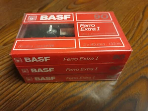 3 X NEW & SEALED AUDIO CASSETTE BASF FERRO EXTRA I  90 - Picture 1 of 1