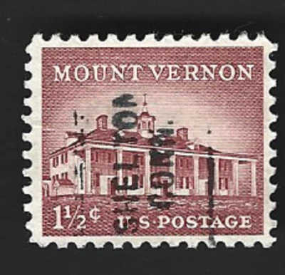 Scott# 1032 1 1/2c MOUNT VERNON Precancel SHELTON CONN. ~ (A-3) - Image 1 of 2