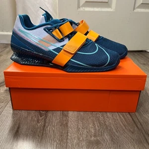 Nike Romaleos 4 Olympic Weightlifting Shoe Size 10.5 Marina Blue Teal - Picture 1 of 9
