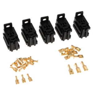 5 Sets 40A 5Pin Car Relay Socket with Terminals  For Car Truck - Picture 1 of 5