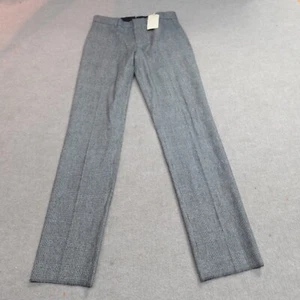 Club Monaco Mens Pants 32 x 34 Gray Guncheck Wool Unhemmed Made in USA NEW - Picture 1 of 10