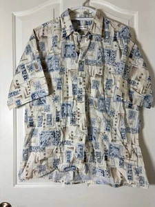 Pierre Cardin Aloha-Shirt mit hawaiianischem Blumenmuster kurzärmelig geknöpft vorne Größe XL - Bild 1 von 5