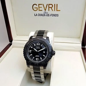 RARO OROLOGIO UOMO GEVRIL SEA CLOUD EDIZIONE LIMITATA 3121 AUTOMATICO NERO IN SCATOLA - Foto 1 di 10
