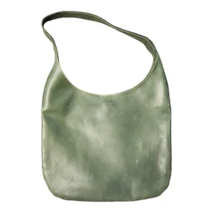 UNOETH Sasha Leather Shoulder Bag Forest Green 13" x 15" x 5.5" - Picture 1 of 6