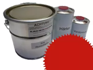 3,5 Liter Set 2K Autolack RAL 3020 Rot Seidenmatt Seidenglanz kein Klarlack ! - Bild 1 von 1