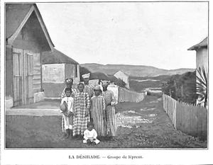 GUADELOUPE / GROUPE DE LÉPREUX A LA DÉSIRADE / ILLUSTRATION 1906 - Picture 1 of 1