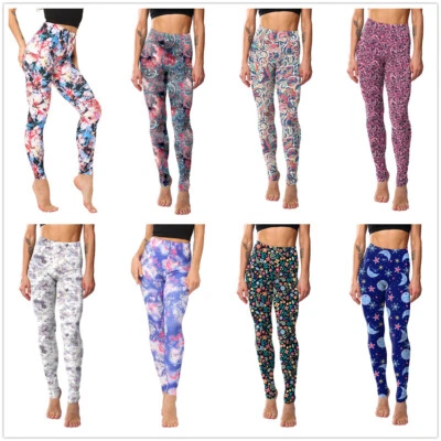 Pantalones de yoga ultra suaves estampados cintura alta para mujer cómodos entrenamiento moda leggings Foto 1 de 4
