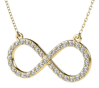 Regalos navideños - Colgante infinito de diamantes cultivados en laboratorio de corte redondo de 0,35 quilates de oro rosa de 14 k Foto 1 de 4