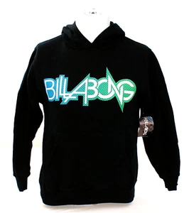 Billabong Signature Black Hooded Sweatshirt Hoodie Youth Boy's S NWT - Picture 1 of 5