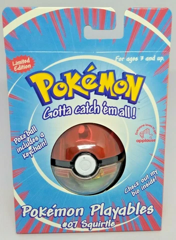 Pokemon #07 SQUIRTLE POKEBALL PLAYABLE (NIB) Applause Vintage 1999 Free Shipping Cover