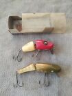 2 Paw Paw Jointed Wood Fishing Lures!  1 Original Box! River Runt!