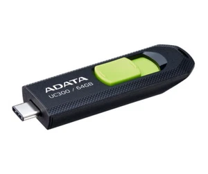 64GB AData USB3.2 UC300 Type-C USB Flash Drive Black/Green - Picture 1 of 5