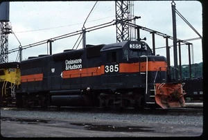 Original Rail Slide - DH Delaware & Hudson 385 Binghamton NY 7-6-1989 - Picture 1 of 1