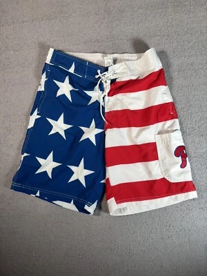 MLB Genuine Merchandise Philadelphia Phillies American Flag Swim Trunks Size L - Image 1 of 4