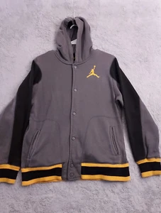 Air Jordan Jacket Youth Extra Large 13-15 Hoodie Fleece Snap Button Warm Up Nike - Picture 1 of 9