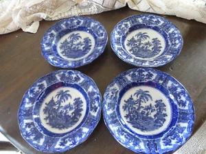 W Adams & Co England Kyber 9" blu flusso piatto bordo zuppiera ciotole (4) - Foto 1 di 7