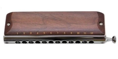 SUZUKI chromatic harmonica Gregoa series wooden cover model G-48W NEW - Image 1 of 4