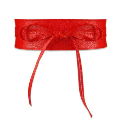 Mujeres Corsé Cinturón Cincha Ancho Vestido Cuero Cintura Cinturón Con Pajarita Decoración Foto 1 de 4